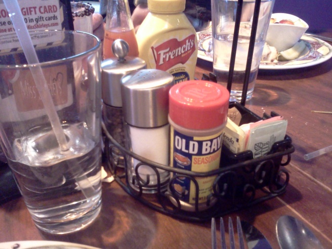 Only in Maryland would a brunch restaurant have Old Bay on the table. 